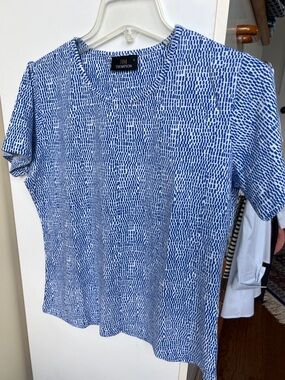 Jim Thompson Blue & White Short-Sleeve Patterned Tee